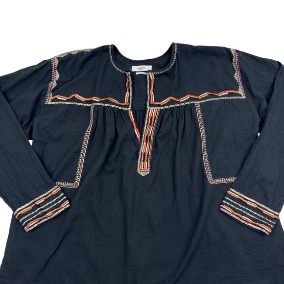 Isabel Marant Etoile Cotton Boho Embroidered Long Sleeve Top Women's Size 38/M/6 - Picture 2 of 8